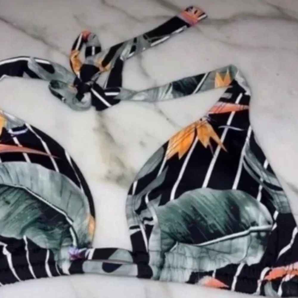 Tropical Triangle Halter Bikini Top